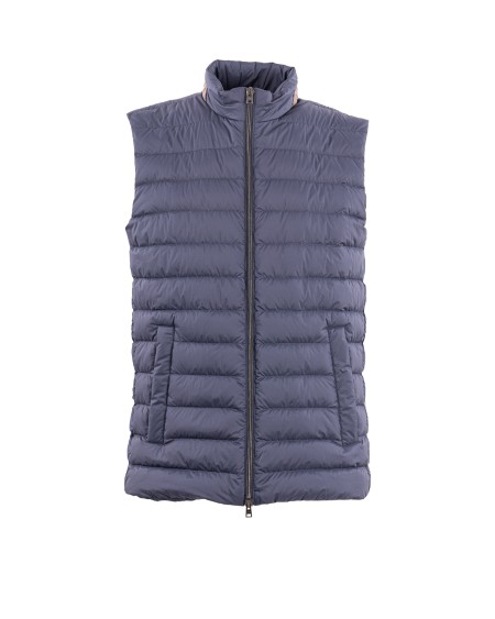 Shop HERNO  Gilet: Herno smanicato in ecoage e monogram.
Vestibilità regolare.
Collo alto.
Dettagli in monogram.
Chiusura con zip a doppio cursore.
Tasche a filetto.
Imbottitura in piuma.
Composizione: 100% Poliammide.
Made in Armenia.. PI001100U 12456-9202